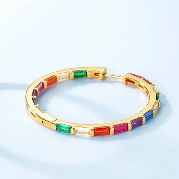 Zircon Hoop Earrings | 925 Sterling Silver