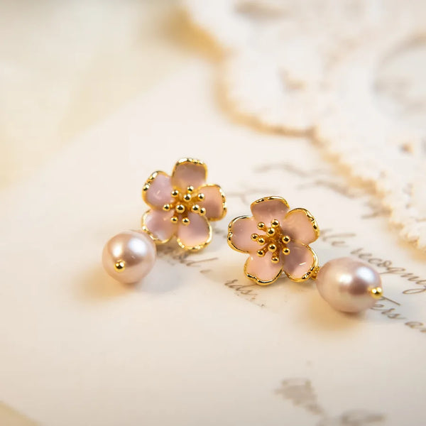 Floral Freshwater Pearl Earrings | Freshwater Pearl