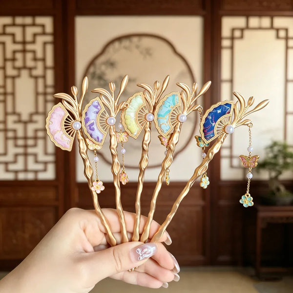 Blue Tassel Hairpin Headband | Alloy