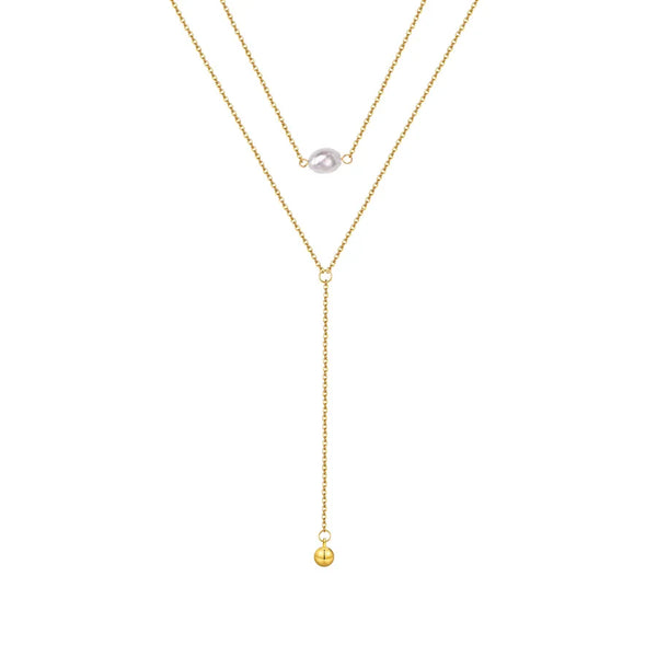 Classic Artificial Pearl Necklace | Stainless Steel
