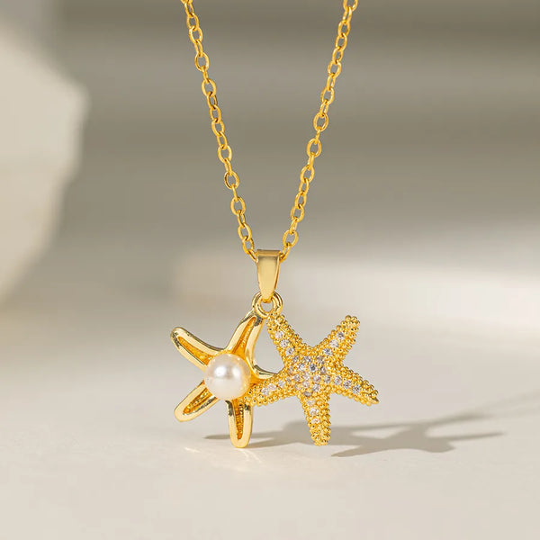Rhinestone Floral Pendant Necklace | Stainless Steel