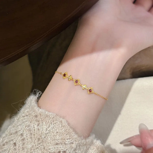 Gold Zircon Bracelet | 925 Sterling Silver