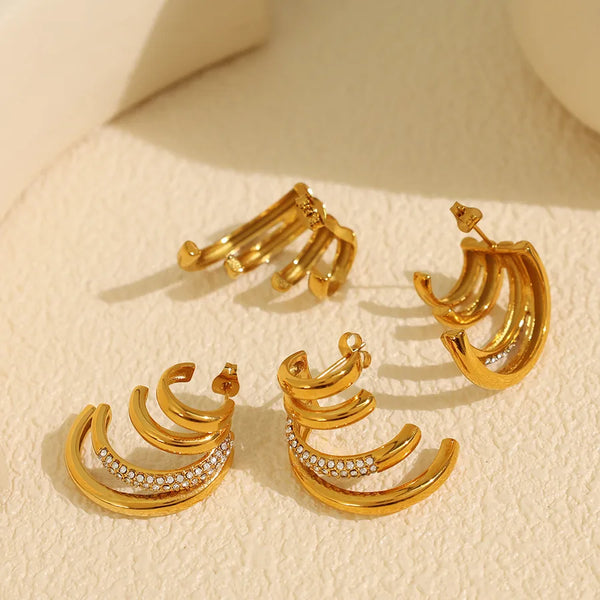 Vintage Gold-Plated Earrings | Stainless Steel