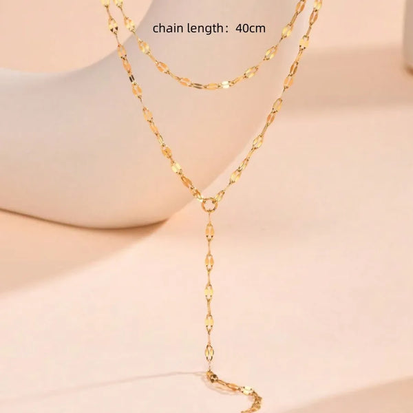 Coffee Gold-Plated Necklace | Stainless Steel