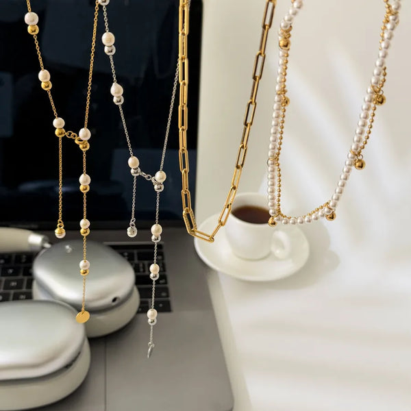 Oval Zircon Necklace | Stainless Steel