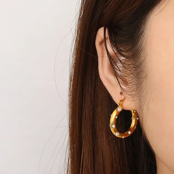 Rhinestone Earrings | Stainless Steel