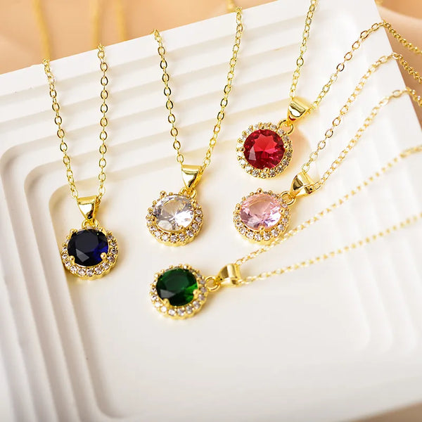 Zircon Pendant Necklace | Copper