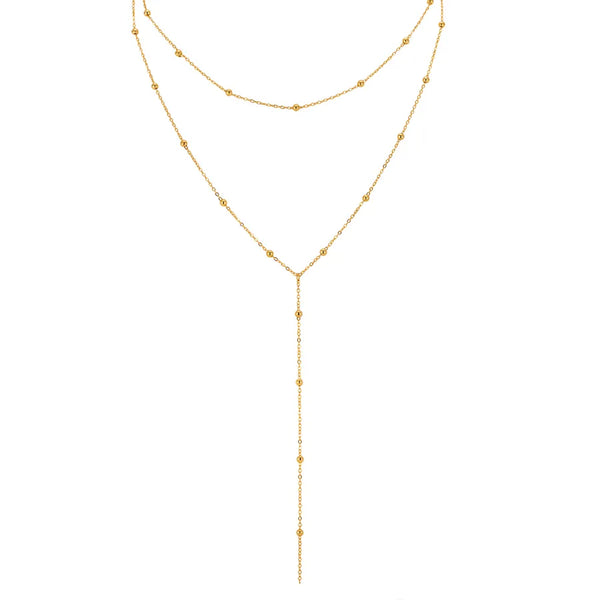 Beading Geometric Necklace | Stainless Steel