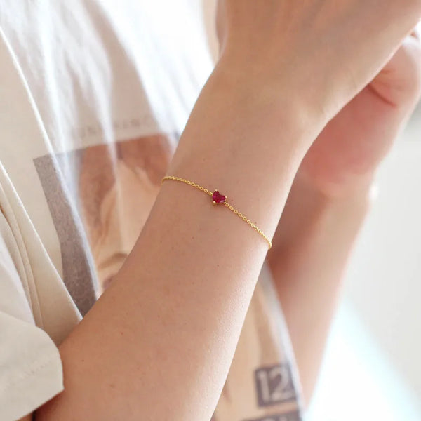 Gold Heart Bracelet | Sterling Silver