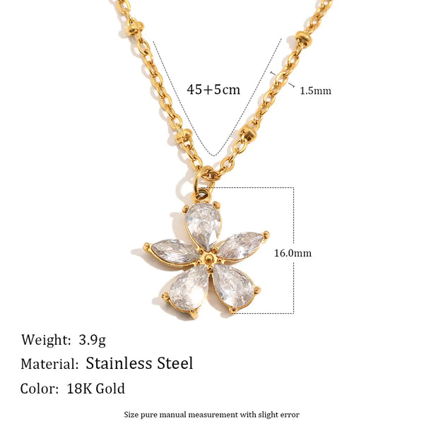 Zircon Necklace | Stainless Steel