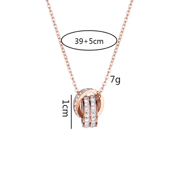 Rhinestone Floral Pendant Necklace | Silver