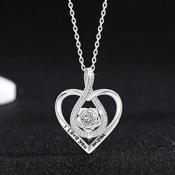 Heart Floral Pendant Necklace | 925 Sterling Silver