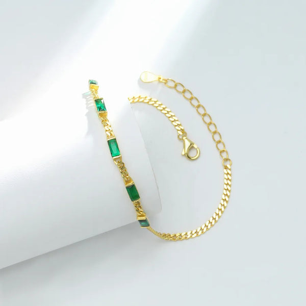 Square Zircon Bracelet | 925 Sterling Silver