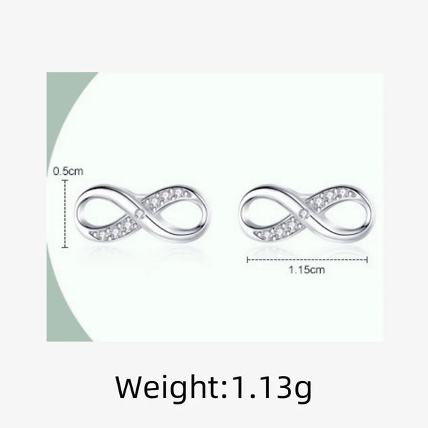 Infinity Zircon Stud Earrings | 925 Sterling Silver