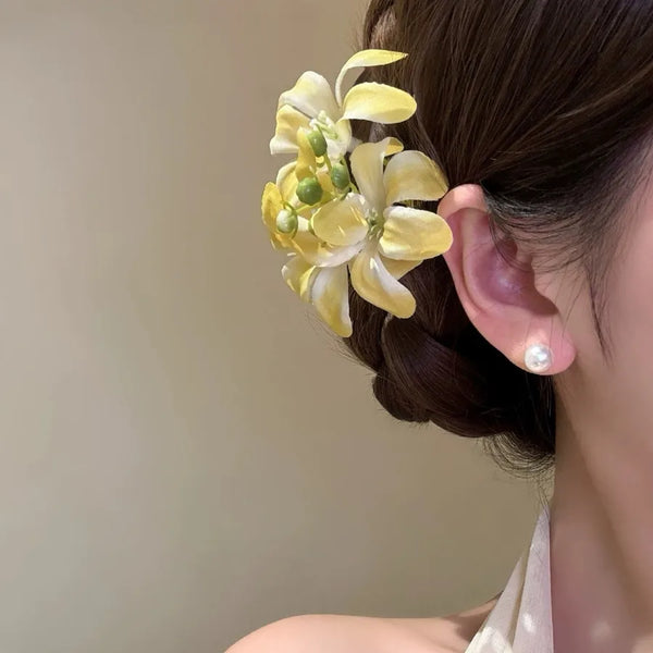 Yellow Floral Hairpin Headband | Alloy
