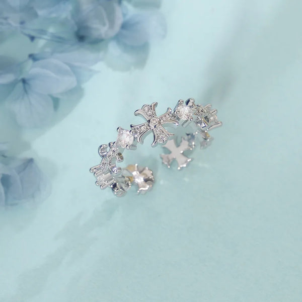 Cross Floral Ring | Copper