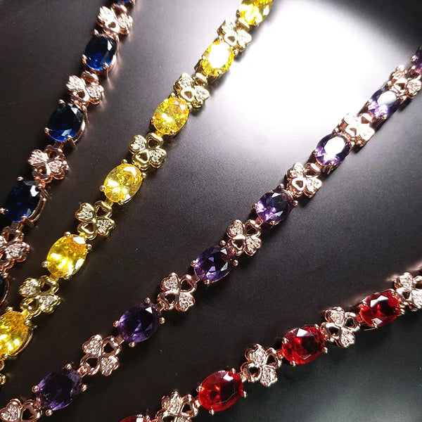 Purple Leaf Bracelet | Crystal