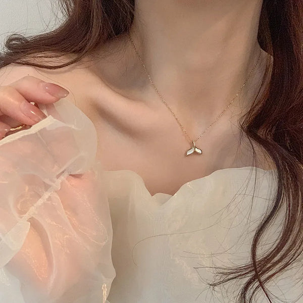 Gold Leaf Pendant Necklace | Stainless Steel
