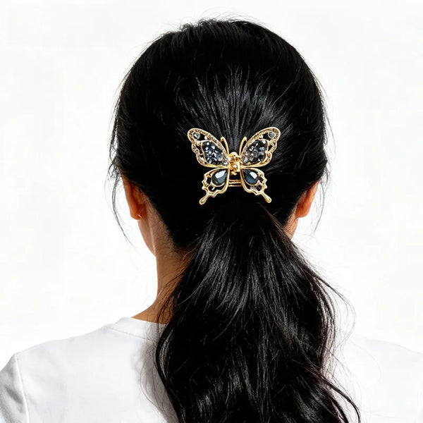 Rhinestone Butterfly Hair Claw | Zinc Alloy