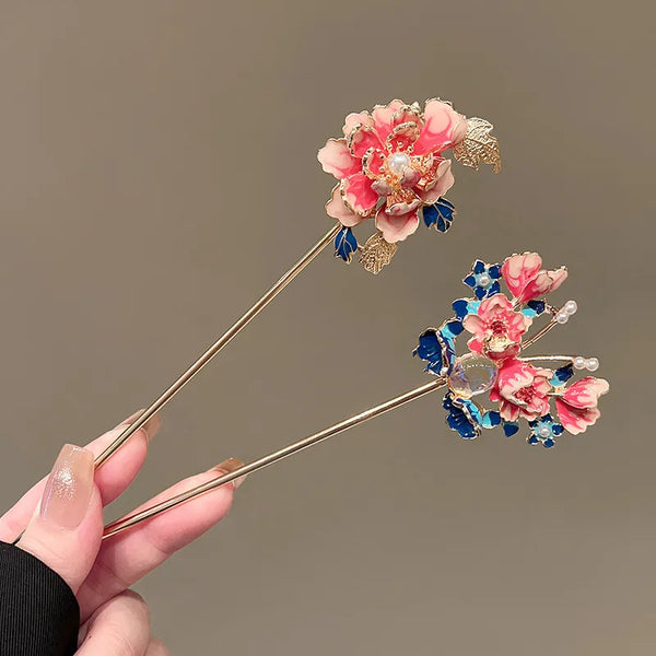 Floral Butterfly Hair Chain Headband | Alloy