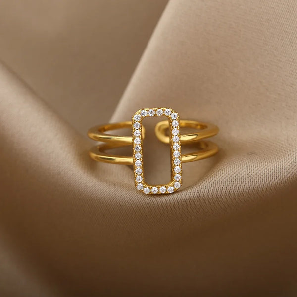 Geometric Heart Crown Ring | Copper