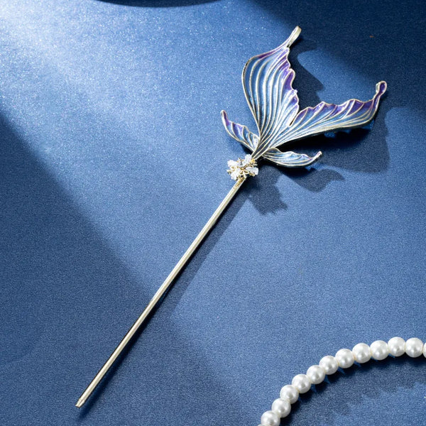 Blue Rhinestone Hair Clip | Alloy