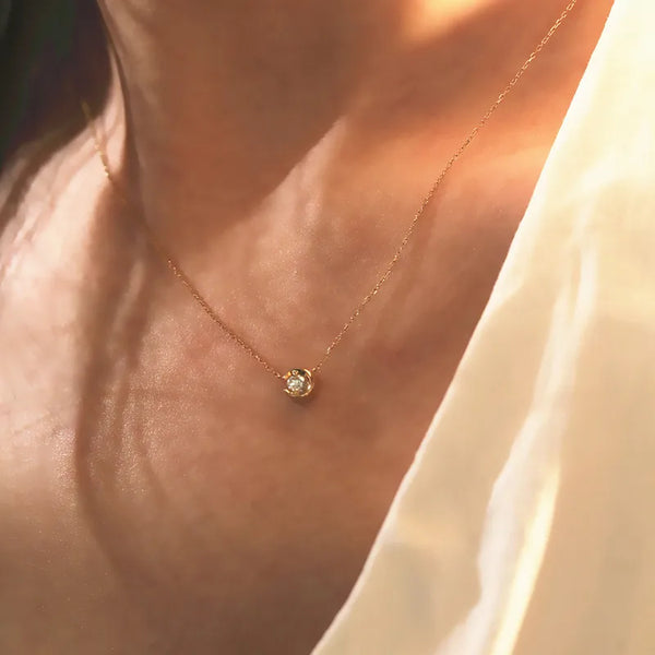 Zircon Celestial Pendant Necklace | 925 Sterling Silver