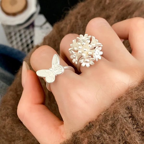 Silver-Plated Butterfly Ring | Copper
