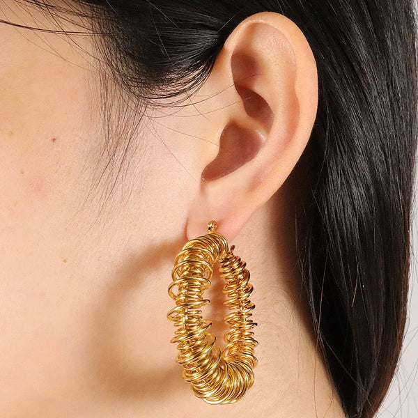 Geometric Hoop Earrings | Stainless Steel