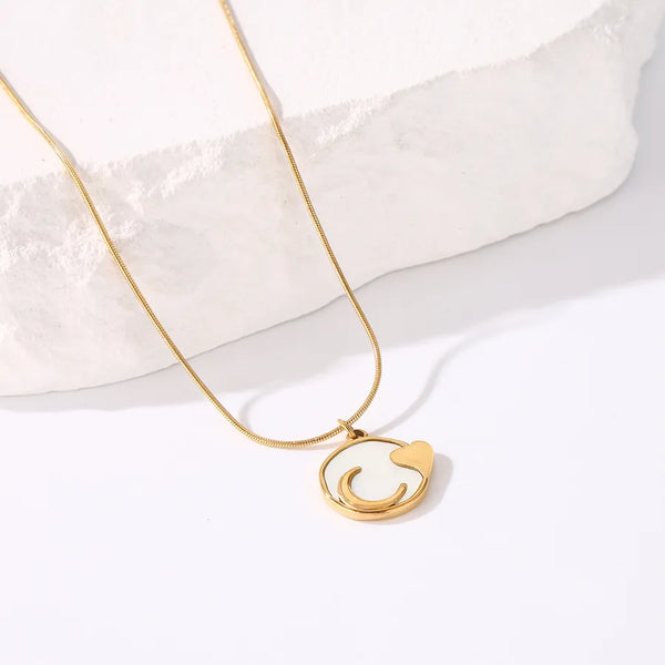 Snake Chain Heart Pendant Necklace | Stainless Steel
