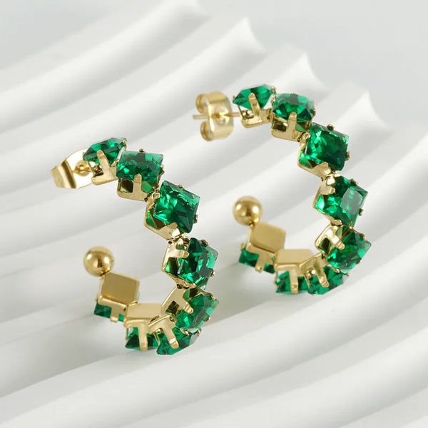 Zircon Earrings | Stainless Steel