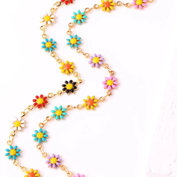 Floral Necklace | Brass