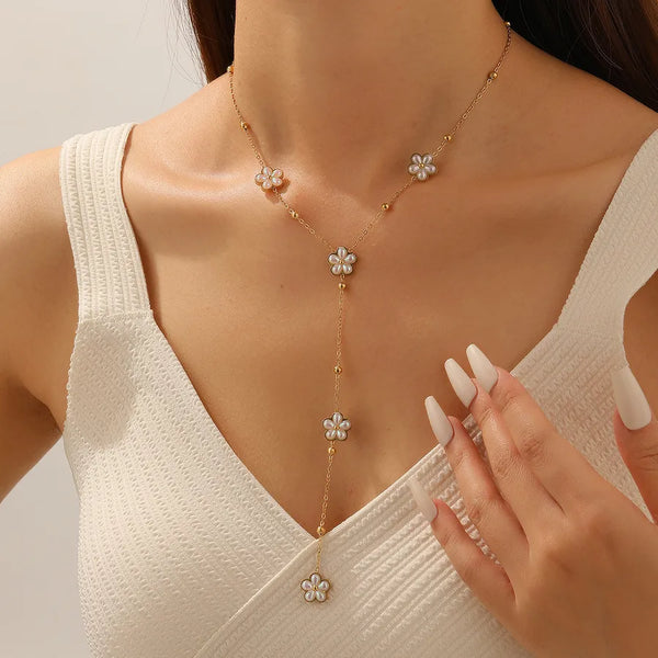 Floral Pendant Necklace | Stainless Steel
