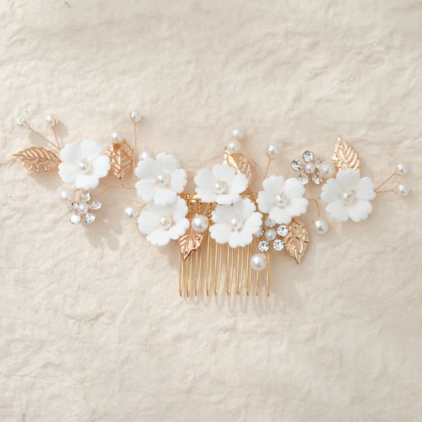 Floral Hair Comb Headband | Resin