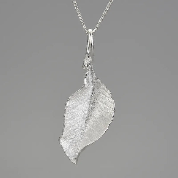Minimalist Leaf Pendant Necklace | 925 Sterling Silver