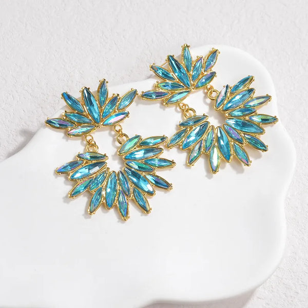 Rhinestone Drop Earrings | Stainless Steel