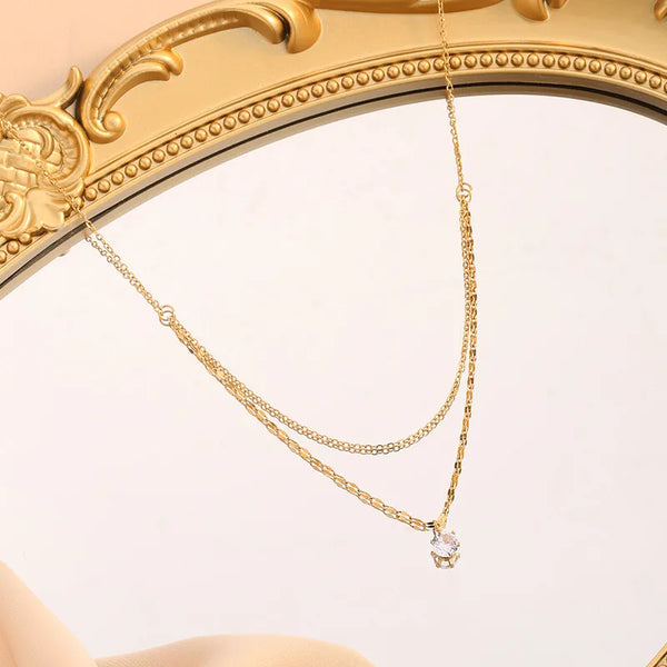 Minimalist Geometric Necklace | Titanium Steel