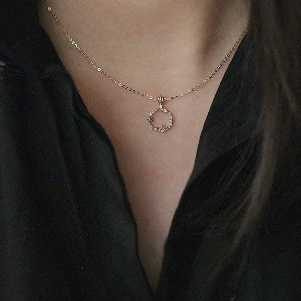Gold Celestial Pendant Necklace | 925 Sterling Silver