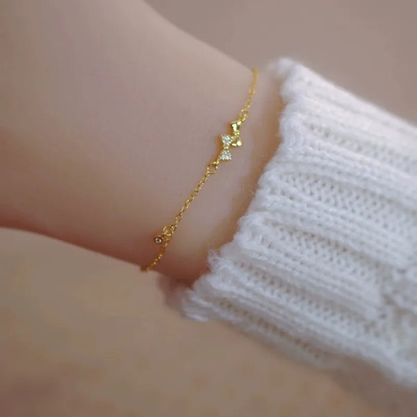 Rhinestone Bow Bracelet | 925 Sterling Silver