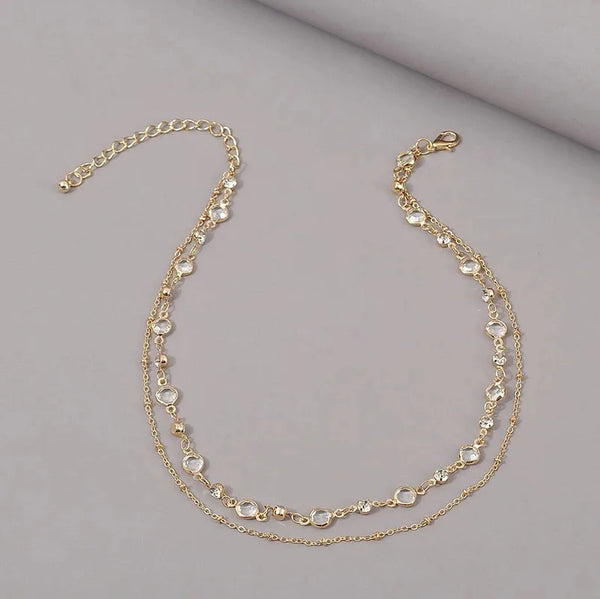 Geometric Rhinestone Necklace | Copper