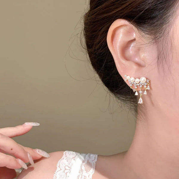 Tassel Zircon Stud Earrings | 925 Sterling Silver