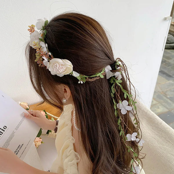 White Floral Headband | Material Not Specified
