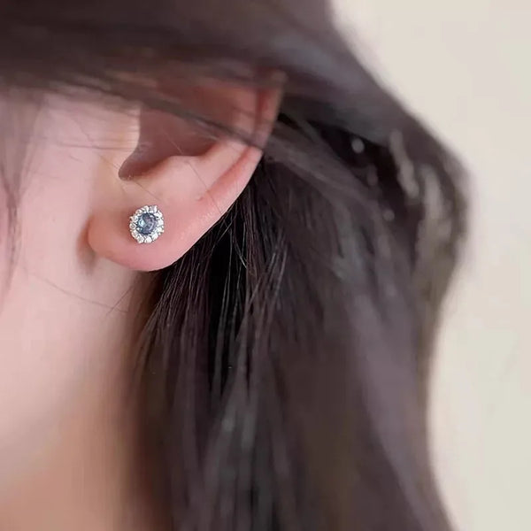 Green Zircon Stud Earrings | 925 Sterling Silver
