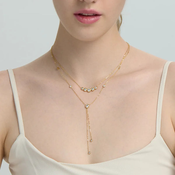 Tassel Zircon Necklace | Stainless Steel