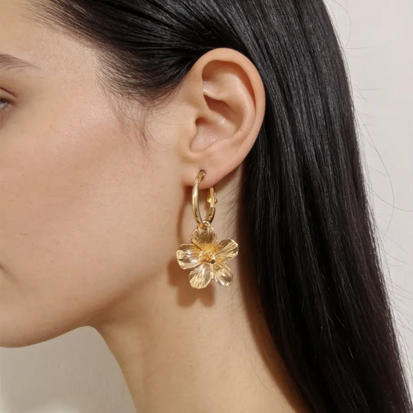 Floral Stud Earrings | Zinc Alloy