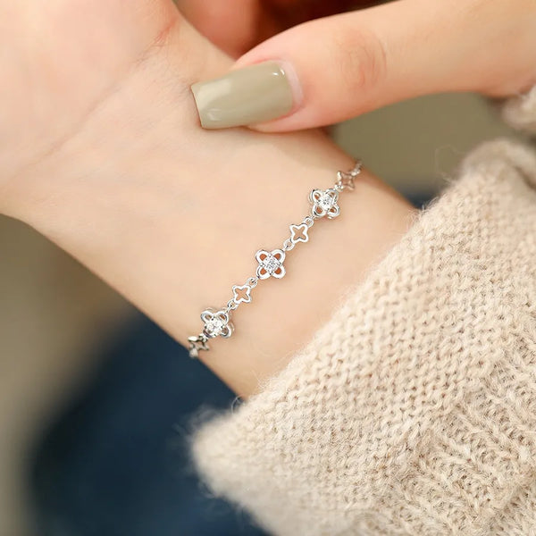 Four Floral Bracelet | 925 Sterling Silver