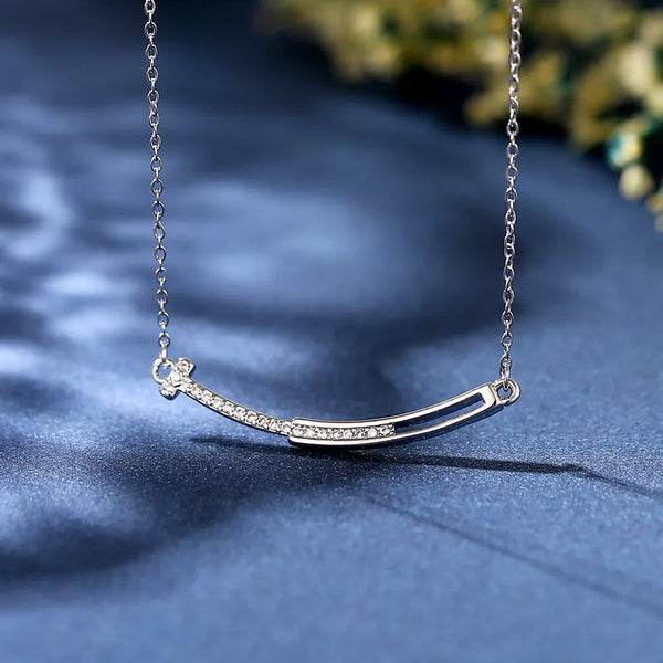 Hollow Zircon Pendant Necklace | Stainless Steel