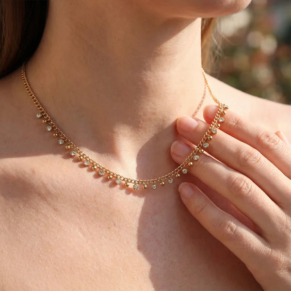 Cross Rhinestone Necklace | Stainless Steel