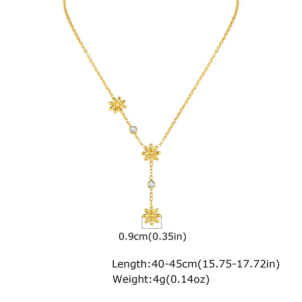 Gold-Plated Floral Necklace | Stainless Steel