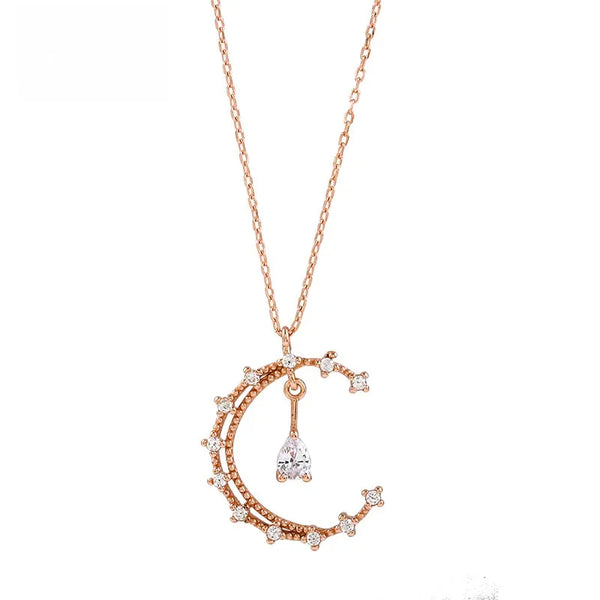 Moon Celestial Pendant Necklace | 925 Sterling Silver